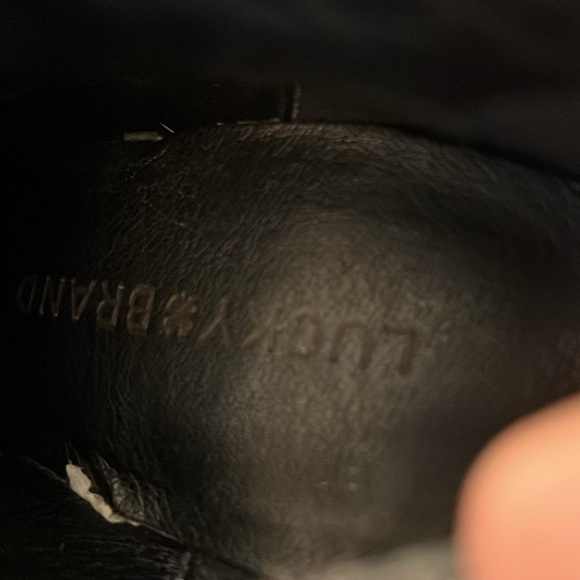 Lucky Brand Black Leather Ankle Boots 3.5 Inch Heel - Picture 8 of 8